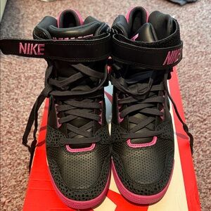 Nike Black and Pink High-Top Sneakers